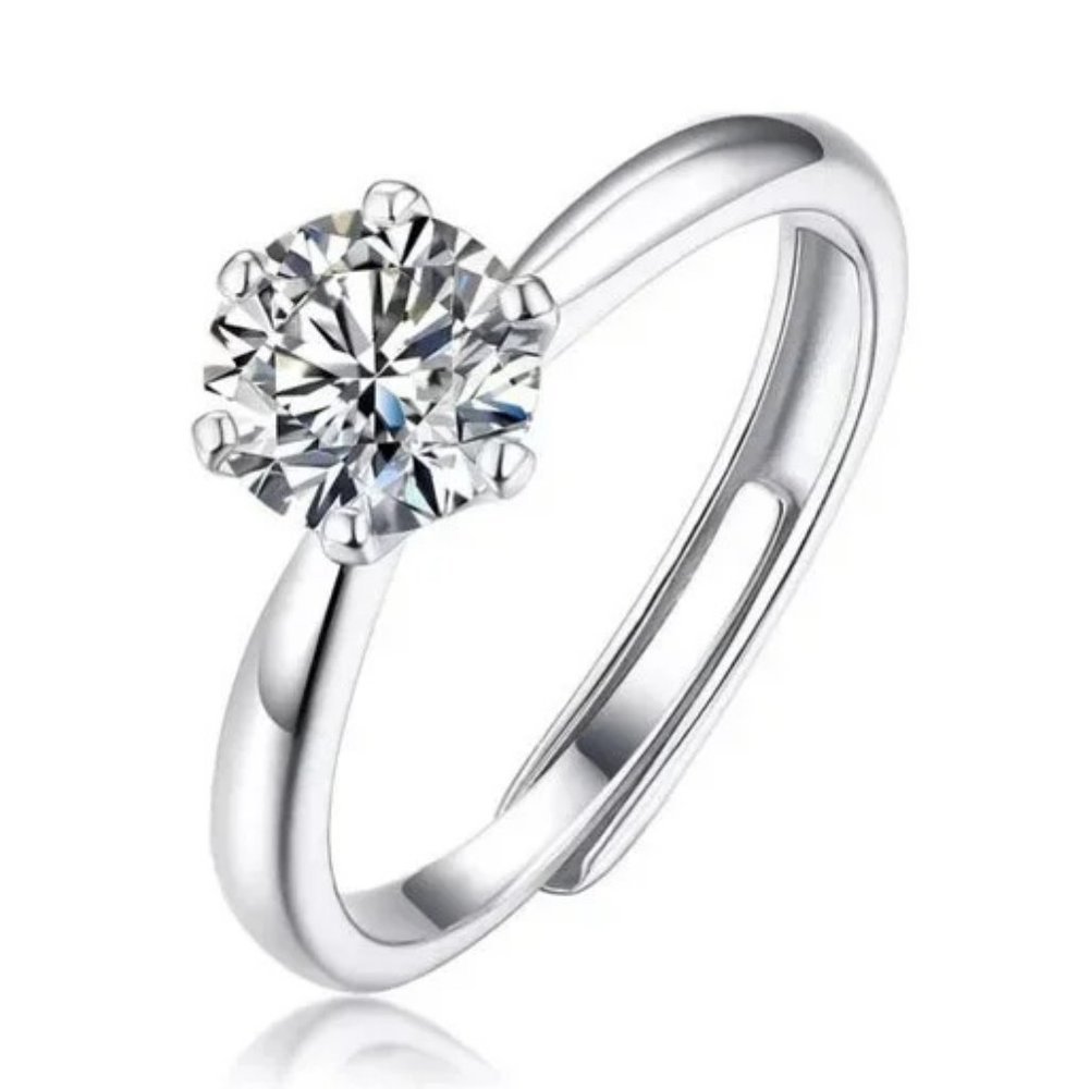 Certified 1ct. t.w. Moissanite Diamond Solitaire Engagement Ring NEW - Picture 7 of 13
